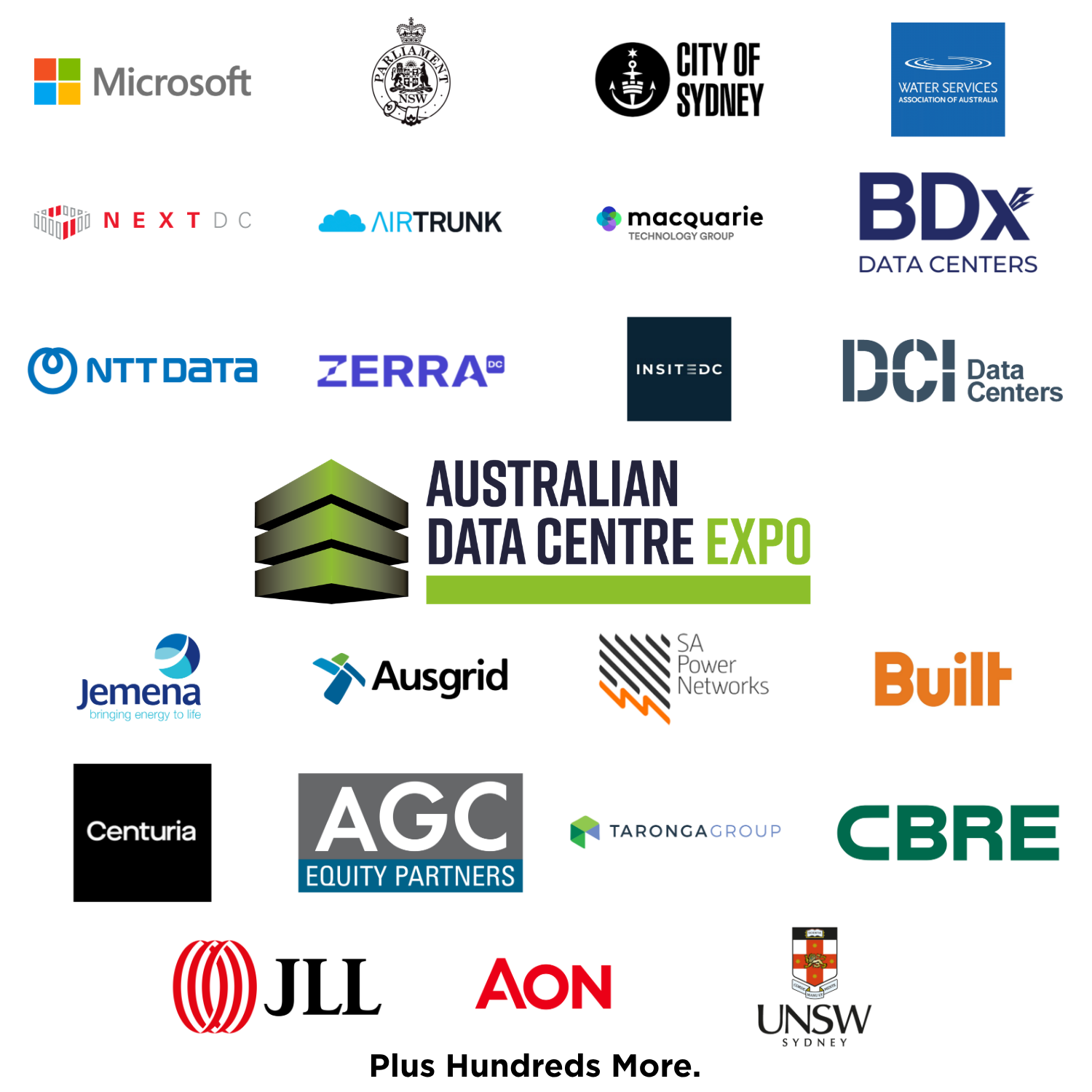 Logos of organisations speaking at the Australian Data Centre Expo, ICC Sydney 2027